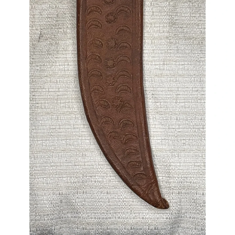 Vintage Tribal Horn Handle Dagger‎ Knife with Leather Sheath Collectible